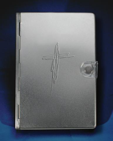 Picture of Metal Bible NLT: Silver Cross
