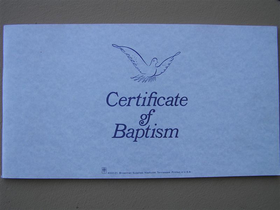 Picture of Certificate of Baptism Book