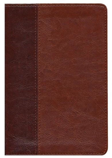 Picture of NLT Slimline Reference Bible, Large Print Compact TuTone Leatherlike Brown/Tan