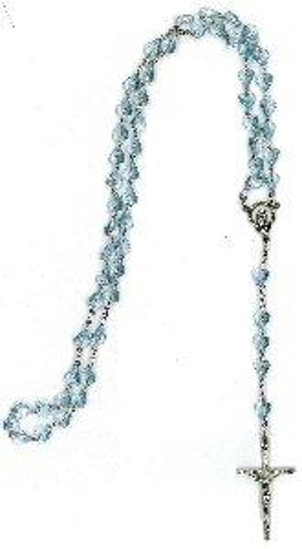 Picture of Rosary: Heart shape, Light Blue Zircon