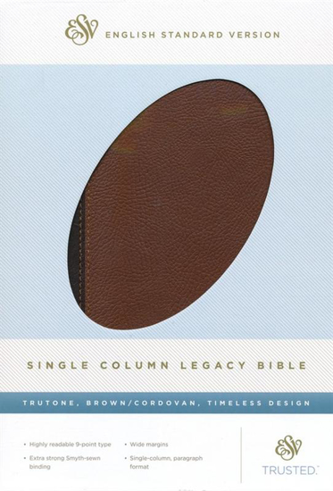 Picture of ESV Bible Legacy Single Column Wide Margin Trutone Brown Saddle Timeless Design by Crossway Books