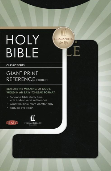 Picture of NKJV Bible Reference Personal Giant Print Imitation Leather Black by Thomas Nelson Publishers