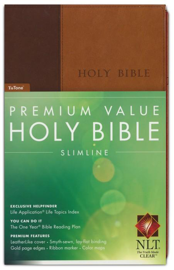 Picture of NLT Bible Premium Value Slimline Leatherlike Brown Tan by Tyndale House Publishers