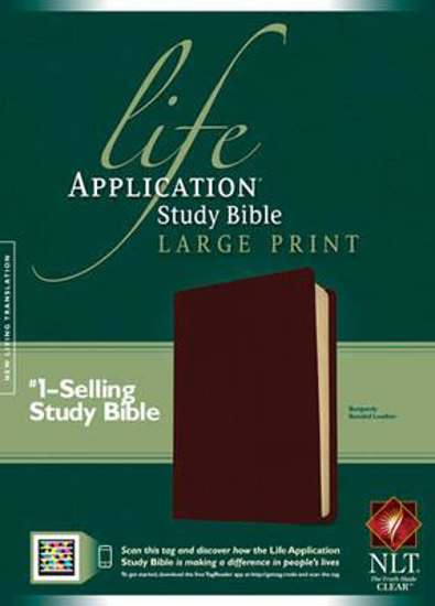 Picture of NLT Bible Study Life Application Large Print Bonded Leather Burgundy by Tyndale House Publishers