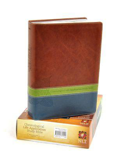 Picture of NLT Chronological Life Application Study Bible, Leatherlike Brown Green Dark Teal by Tyndale House Publishers