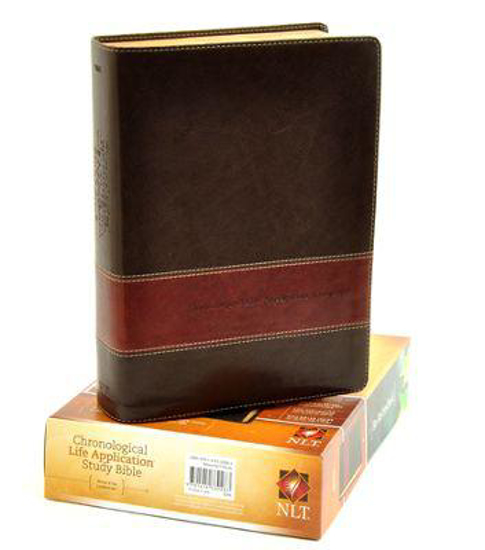 Picture of NLT Bible Study Chronological Life Application Leatherlike Brown Tan by Tyndale House Publishers