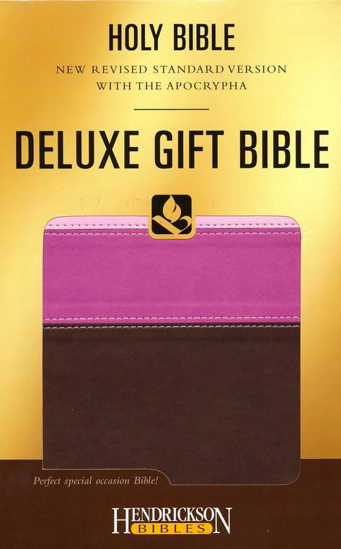 Picture of NRSV Bible Deluxe Gift with Apocrypha Flexisoft Tri-Colour Chocolate Pink by Hendrickson Publishers