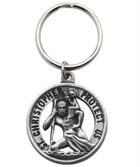 Picture of Keyring: Pewter, St Christopher medal by PL