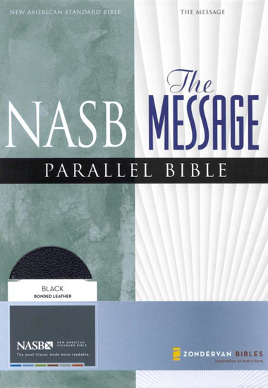 Picture of Message, NASB Parallel Bible Bonded Leather, Black by Zondervan