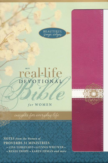 Picture of NIV Real-Life Devotional Bible for Women: Insights for Everyday Life, Italian Duo-Tone, Raspberry/Razzleberry by Zondervan