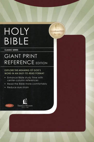 Picture of NKJV Giant Print Center-Column Reference Bible, Leatherflex, by Thomas Nelson