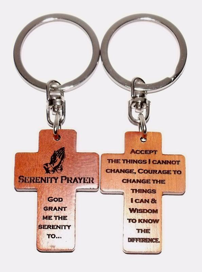 Picture of Mahogany Key Ring-Serenity Prayer by GI