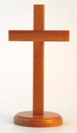Picture of Wooden Cross 20cm Standing (Round Base) by CS