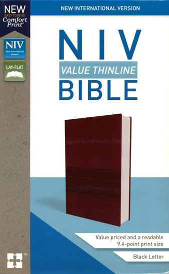 Picture of NIV Value Thinline Bible Burgundy by Zondervan