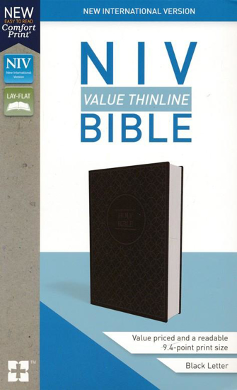 Picture of NIV Value Thinline Bible Gray and Black by Zondervan