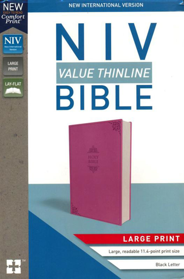 Picture of NIV Value Thinline Bible Large Print Pink, Imitation Leather by Zondervan