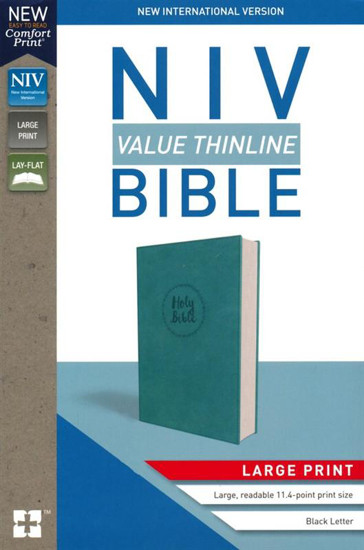 Picture of NIV Value Thinline Bible Large Print Blue, Imitation Leather by Zondervan