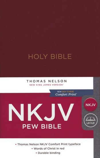 Picture of NKJV Pew Bible, Hardcover, Burgundy by Thomas Nelson