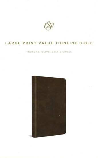 Picture of Large Print Value Thinline Bible-ESV-Cross Design by Crossway