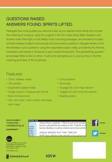 Picture of NIV Bible 2011 Study Quest Duotone Turquoise Caribbean