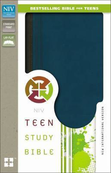 Picture of NIV Bible Study Teen  ( New) Duotone Graphite Mediterranean Blue