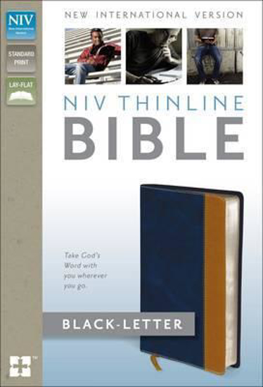 Picture of NIV Bible Thinline Black Duotone Blue Tan