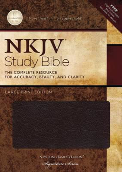 Picture of NKJV Bible Study Large Print Bonded Leather Burgundy Indexed