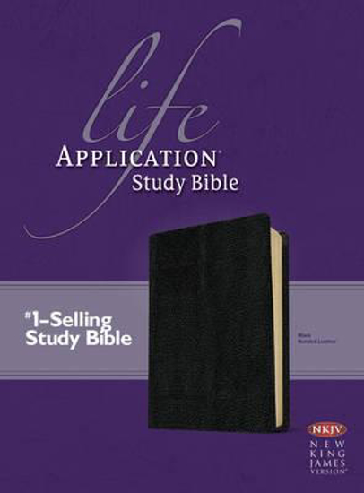 Picture of NKJV Bible Study Life Application Bonded Leather Black by Tyndale