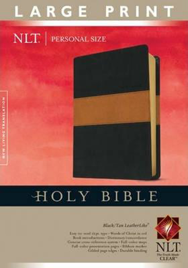 Picture of NLT Bible Personal Large Print Leatherlike Black Tan