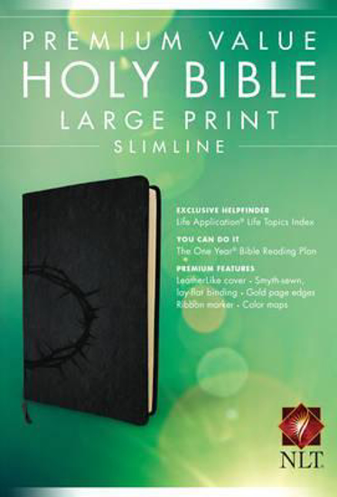 Picture of NLT Bible Premium Value Slimline Large Print Leatherlike Onyx Crown