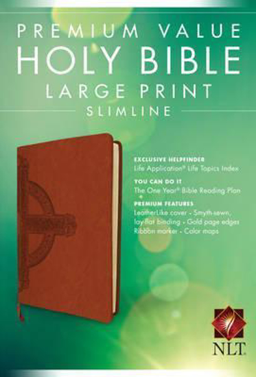 Picture of NLT Bible Premium Value Slimline Large Print Leatherlike Sienna Cross