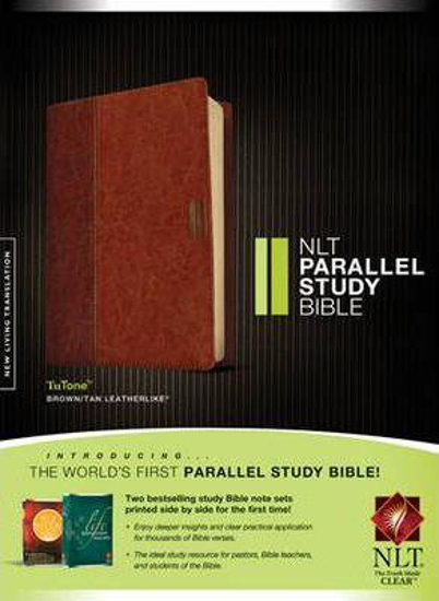 Picture of NLT Bible Study Parallel Leatherlike Brown Tan