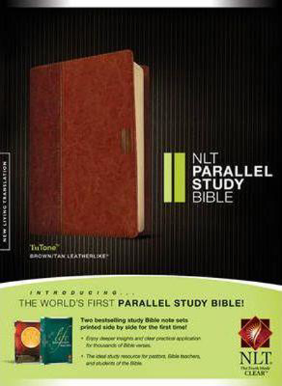 Picture of NLT Bible Study Parallel Leatherlike Brown Tan Indexed