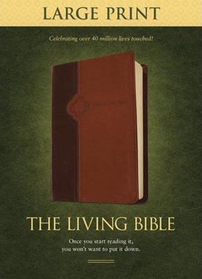 Picture of The Living Bible Large Print Edition Leatherlike Brown/tan Tutone