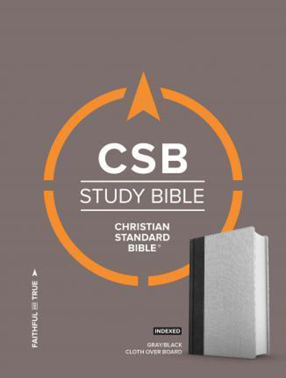 Picture of CSB Bible Study Cloth Over Board Grey Black Indexed