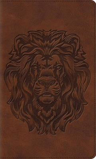 Picture of ESV Thinline Bible Brown Royal Lion Trutone. 8-point text size