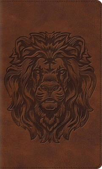 Picture of ESV Thinline Bible Brown Royal Lion Trutone. 8-point text size