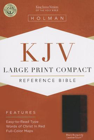 Picture of KJV Bible Reference Compact Large Print Leathertouch Black Burgundy