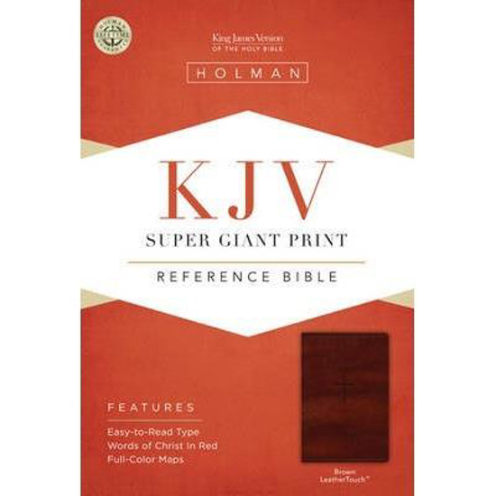 Picture of KJV Bible Reference Super Giant Print Leathertouch Brown