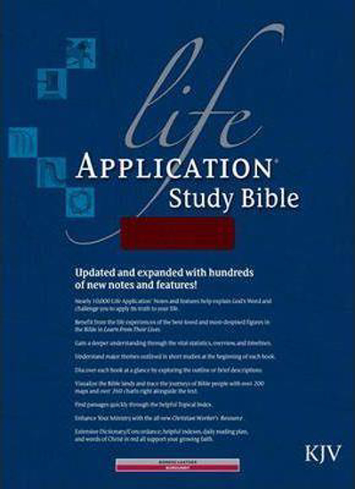 Picture of KJV Bible Study Life Application Bonded Leather Burgundy Indexed