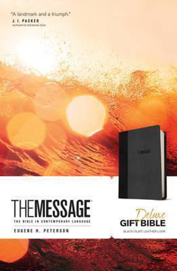 Picture of Message Bible Deluxe Gift Leatherlook Black Slate