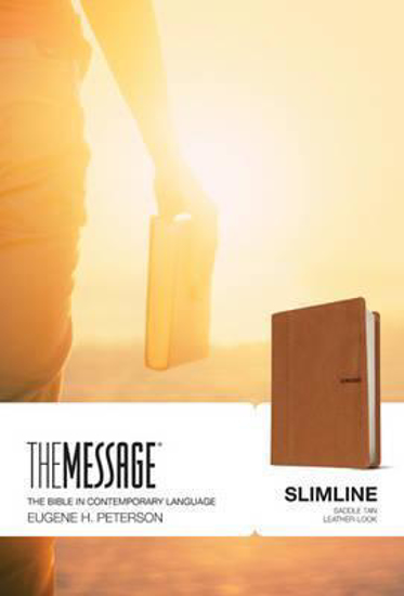Picture of Message Bible Slimline Leatherlook Saddle Tan