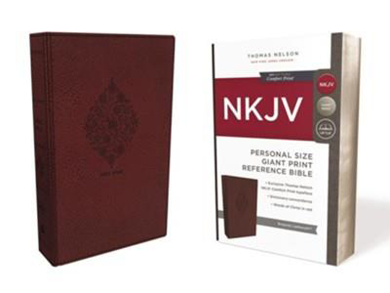 Picture of NKJV Comfort Print Reference Bible, Personal Size Giant Print, Imitation Leather, Burgundy by Thomas Nelson