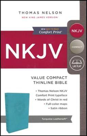 Picture of NKJV Value Compact Thinline Bible, Imitation Leather, Blue by Thomas Nelson