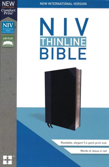 Picture of NIV Thinline Bible Black and Gray, Imitation Leather by Zondervan