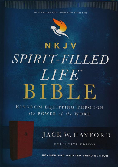 Picture of NKJV Comfort Print Spirit-Filled Life Bible, Third Edition, Imitation Leather, Burgundy by Jack Hayford