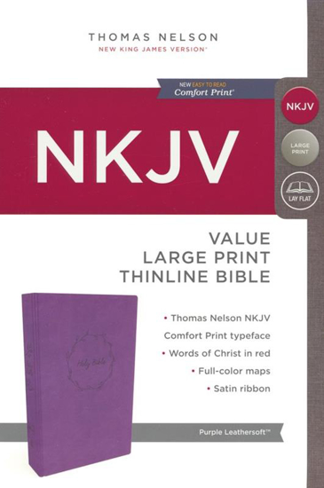 Picture of NKJV Value Thinline Bible Large Print Purple (Red Letter Edition) by Thomas Nelson