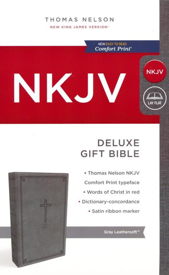 Picture of NKJV Deluxe Gift Bible Gray (Red Letter Edition) by Thomas Nelson