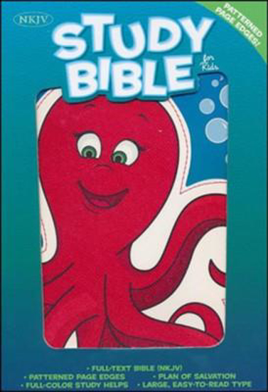 Picture of NKJV Study Bible for Kids, Octopus LeatherTouch by Holman