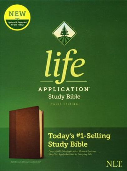 Picture of NLT Life Application Study Bible, Third Edition--soft leather-look, dark brown/brown by Tyndale
